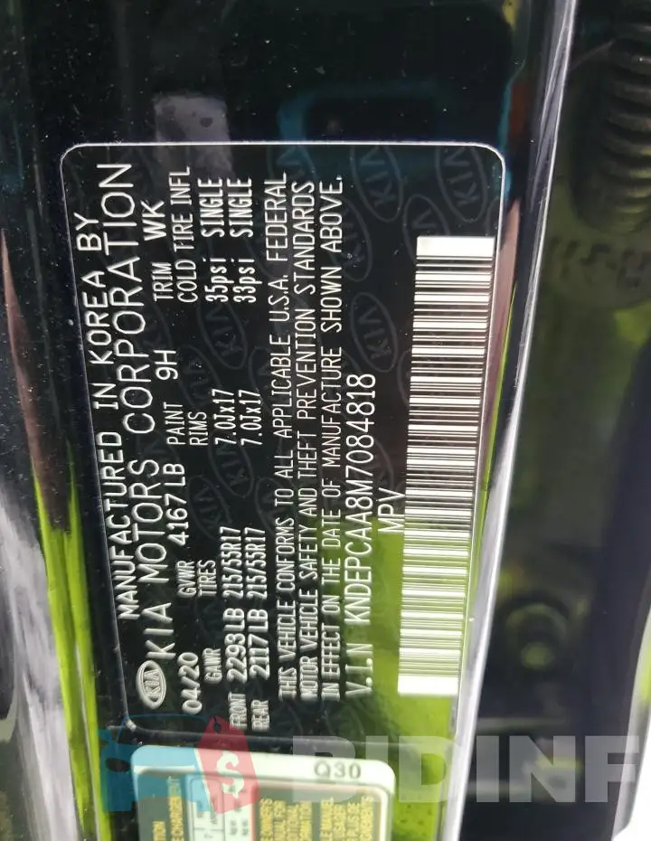 KNDEPCAA8M7084818 Photo# 13