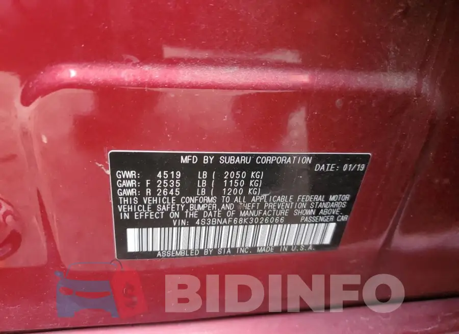 4S3BNAF68K3026066 Photo# 12