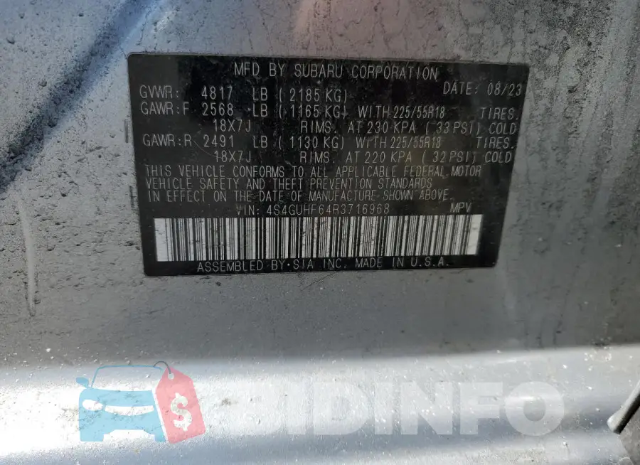 4S4GUHF64R3716968 Photo# 14