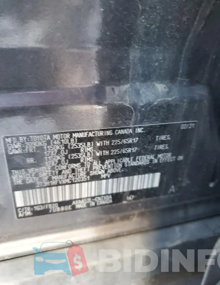 2T3H1RFVXMC120351 Photo# 13