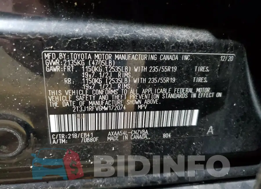 2T3J1RFV6MW172074 Photo# 13