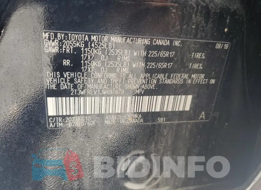 2T3WFREV1JW497879 Photo# 13