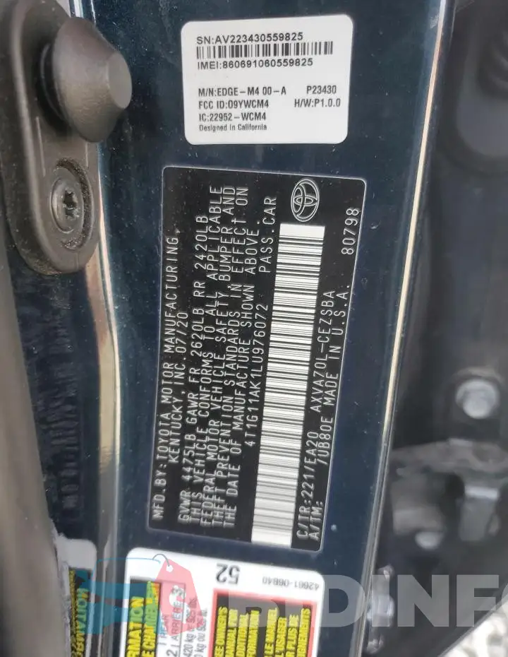 4T1G11AK1LU976072 Photo# 12