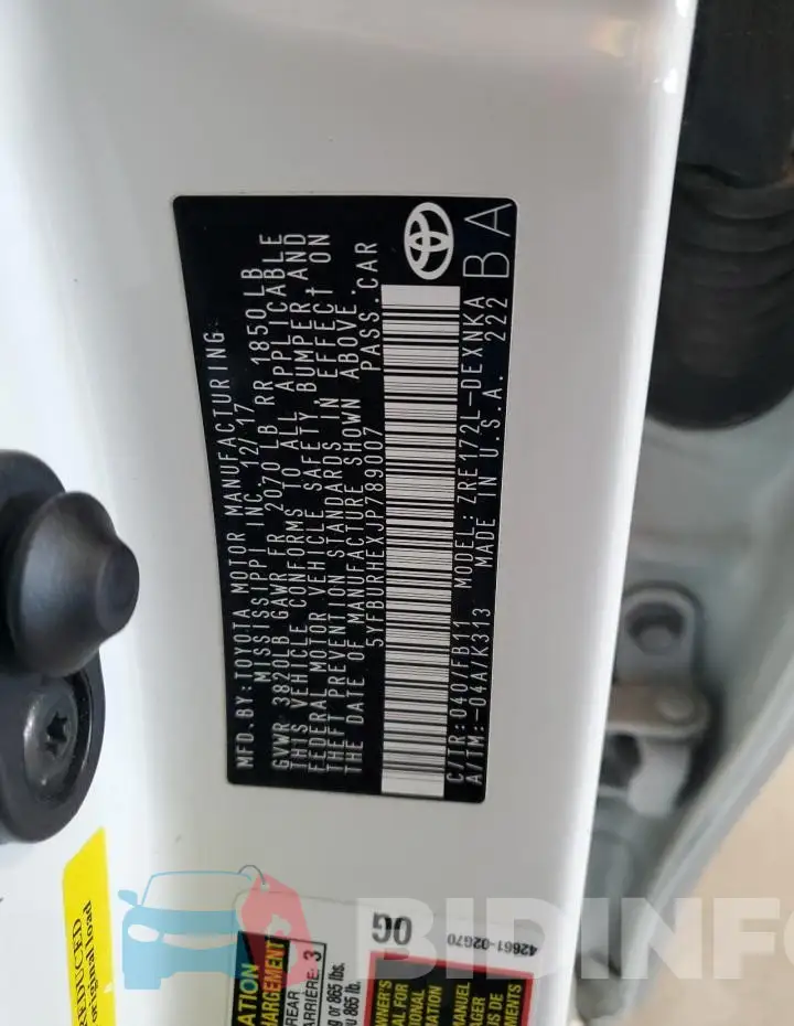 5YFBURHEXJP789007 Photo# 13