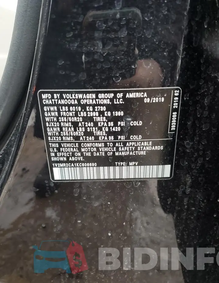1V2MR2CA1KC606690 Photo# 13