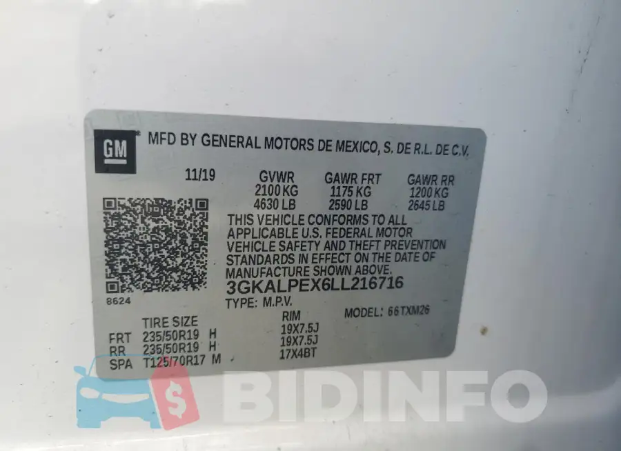 3GKALPEX6LL216716 Photo# 13