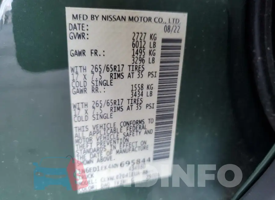 1N6ED1EK4NN695844 Photo# 13