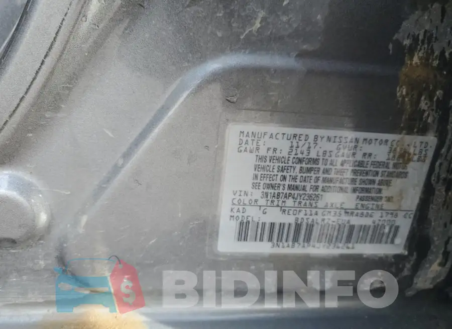 3N1AB7AP4JY236261 Photo# 12
