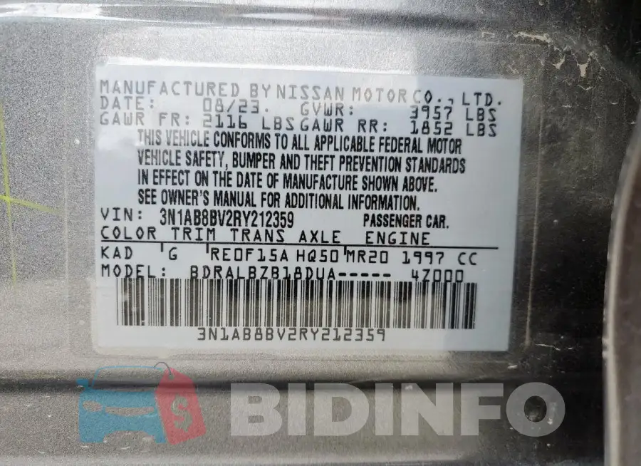 3N1AB8BV2RY212359 Photo# 13
