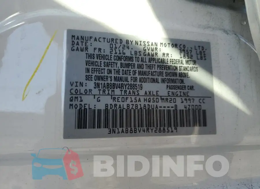 3N1AB8BV4RY288519 Photo# 12