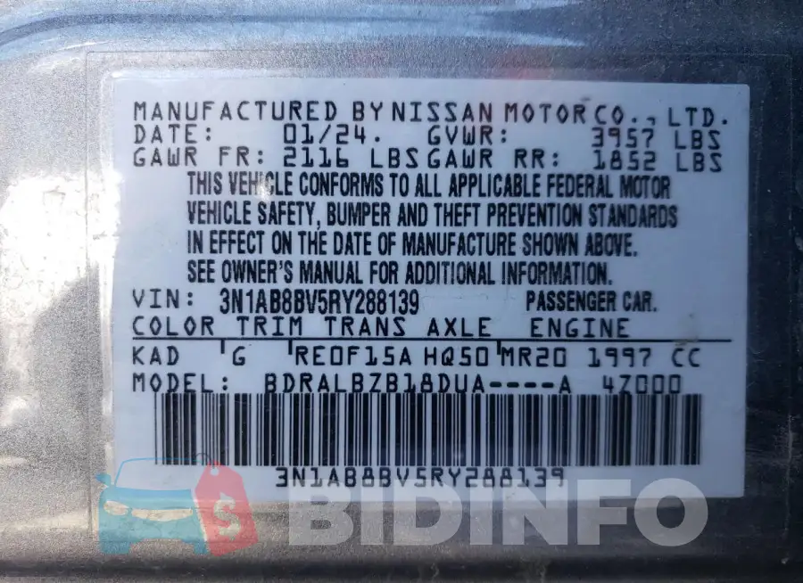 3N1AB8BV5RY288139 Photo# 12