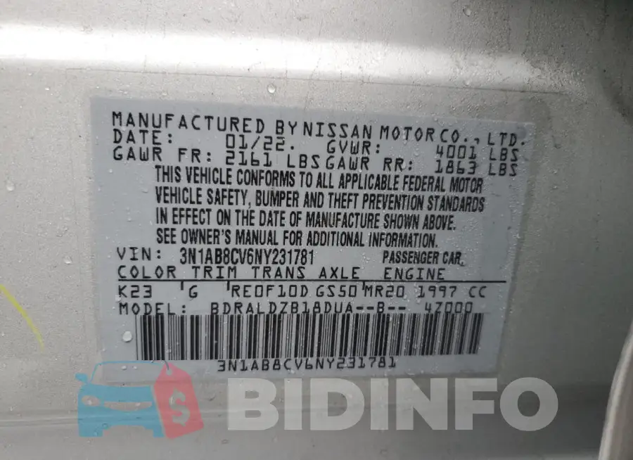 3N1AB8CV6NY231781 Photo# 12