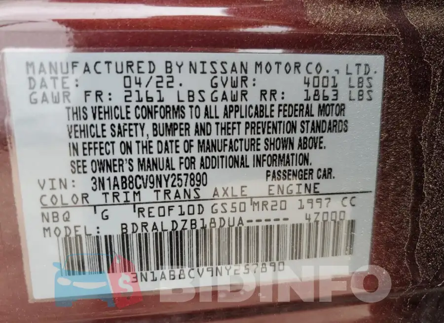 3N1AB8CV9NY257890 Photo# 12