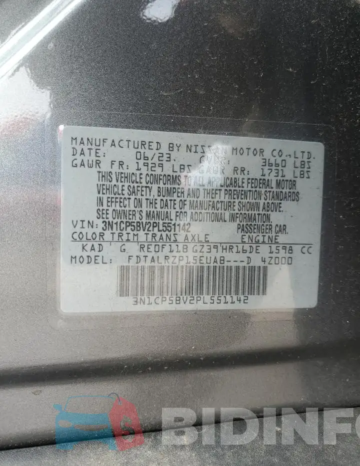3N1CP5BV2PL551142 Photo# 13