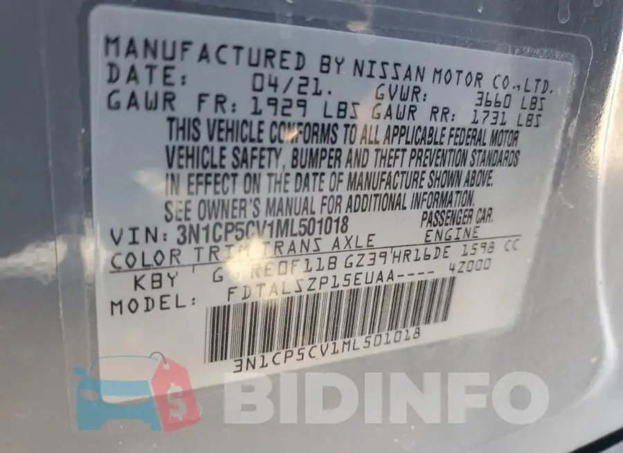 3N1CP5CV1ML501018 Photo# 13