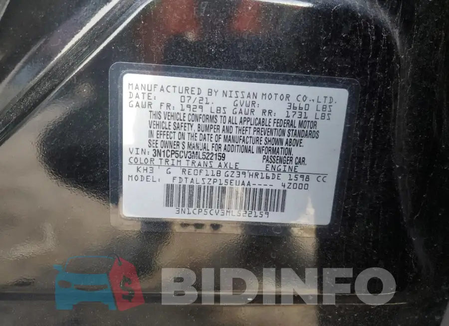 3N1CP5CV3ML522159 Photo# 13