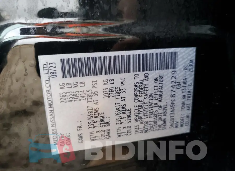 5N1BT3AA9PC874229 Photo# 13