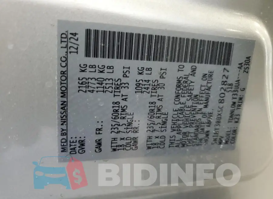 5N1BT3BBXSC802827 Photo# 14