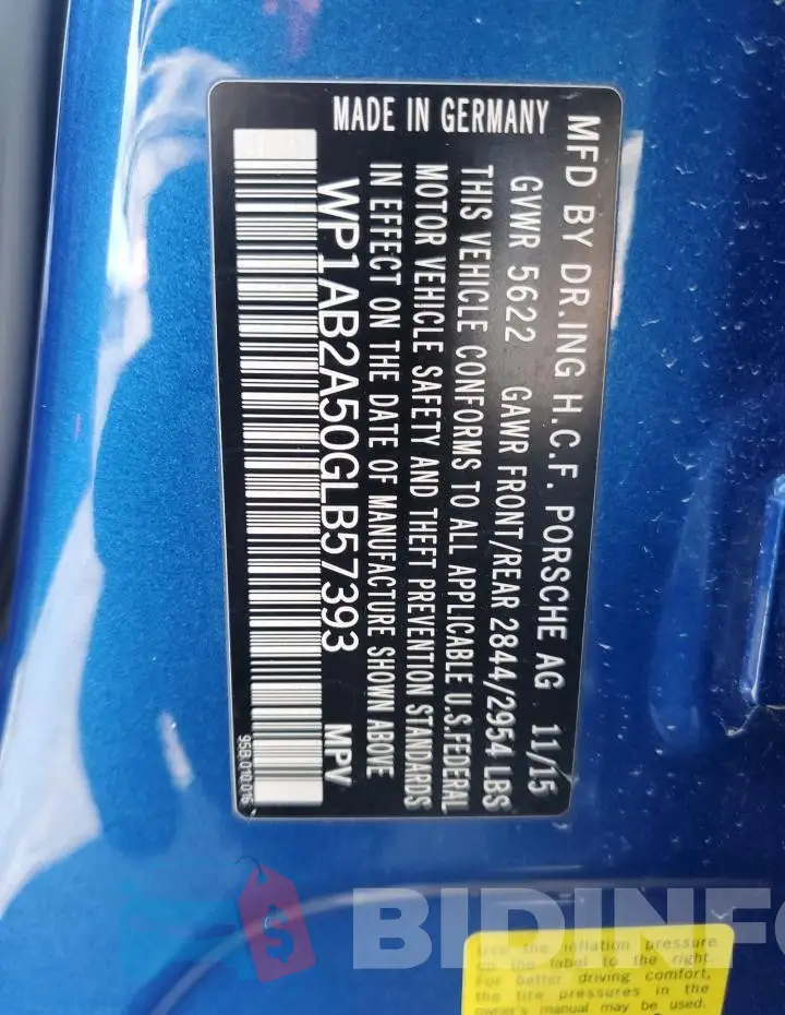 WP1AB2A50GLB57393 Photo# 13