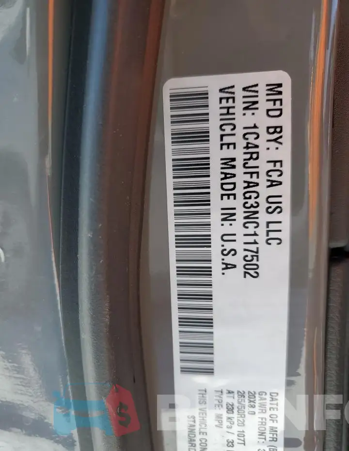 1C4RJFAG3NC117502 Photo# 13