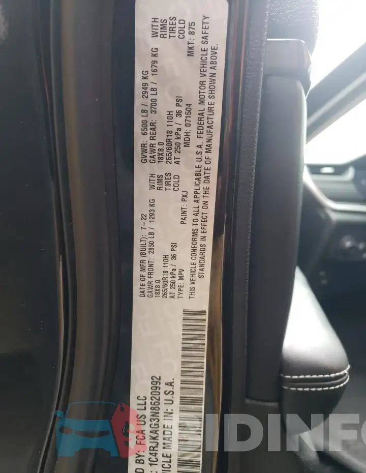 1C4RJKAG3N8620992 Photo# 13