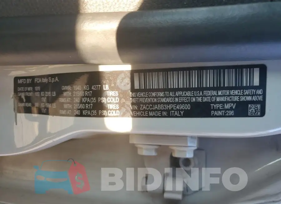ZACCJABB3HPE49600 Photo# 12