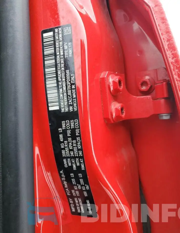 ZACCJBBT6GPD00949 Photo# 12