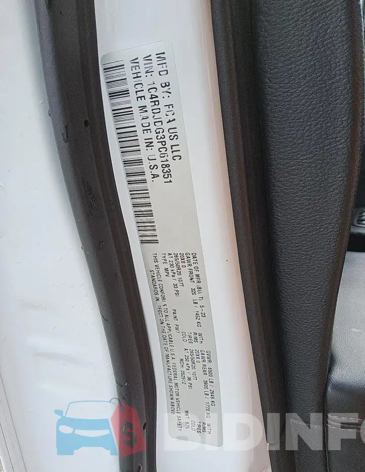 1C4RDJDG3PC618351 Photo# 13