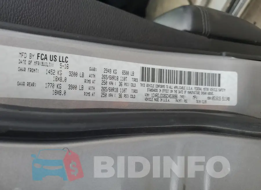 1C4RDJDG8GC453896 Photo# 13