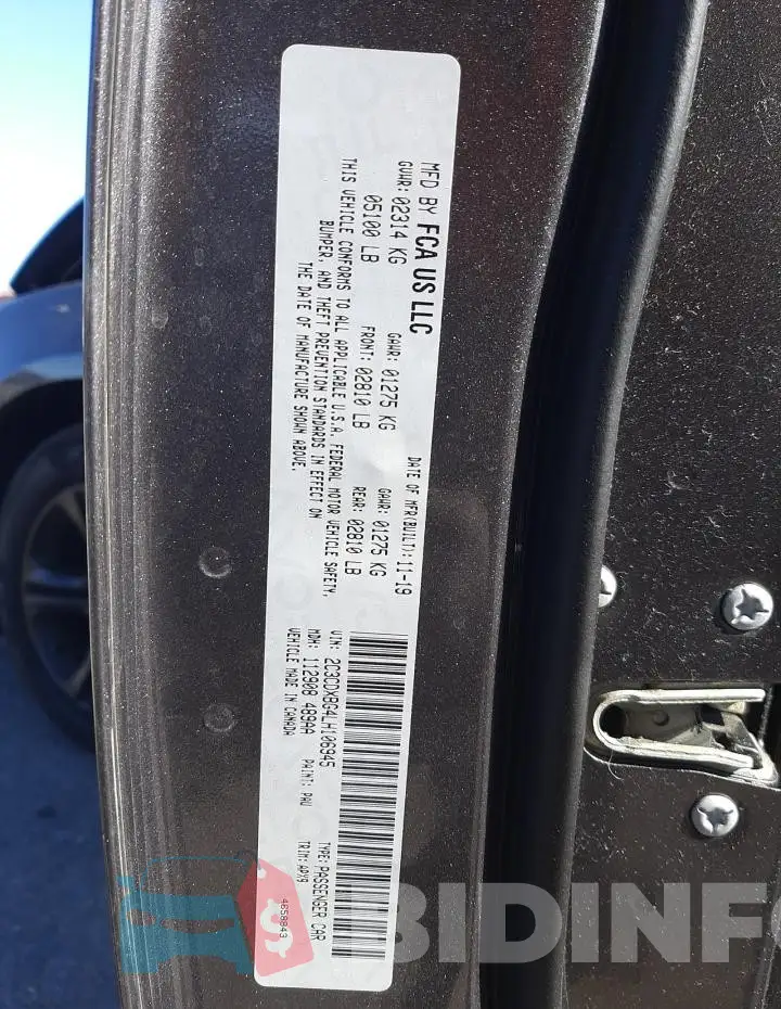 2C3CDXBG4LH106945 Photo# 12