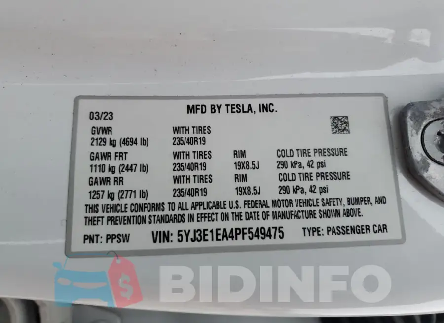5YJ3E1EA4PF549475 Photo# 13