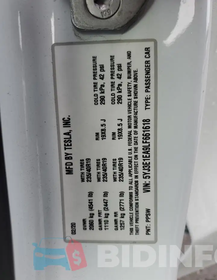 5YJ3E1EA9LF661618 Photo# 12