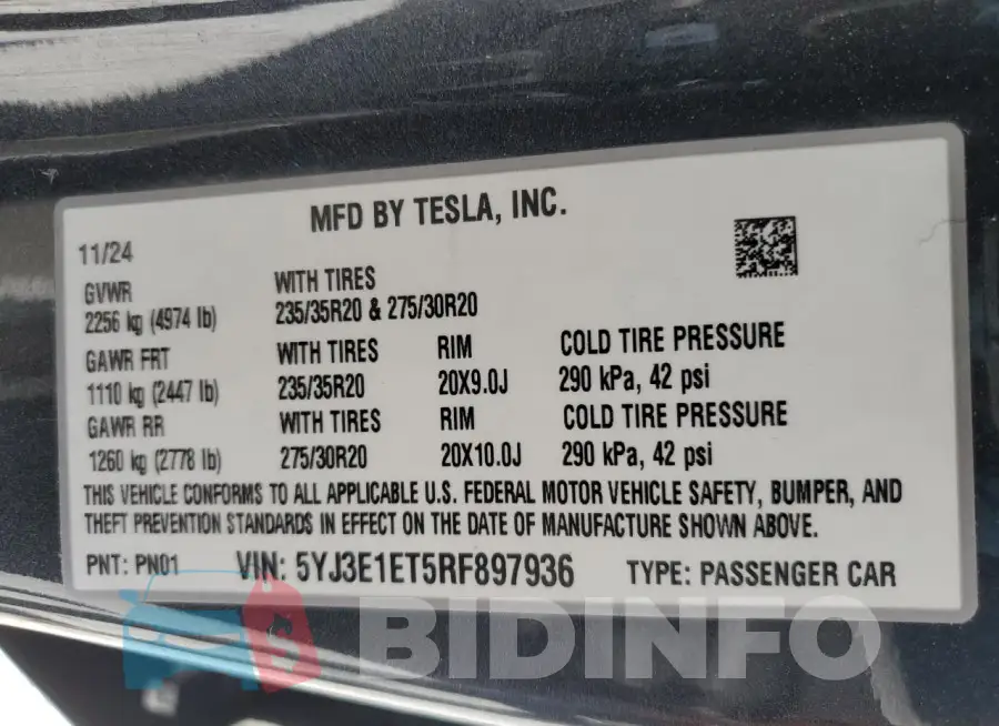5YJ3E1ET5RF897936 Photo# 13