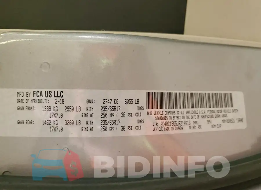 2C4RC1BG5JR210616 Photo# 14