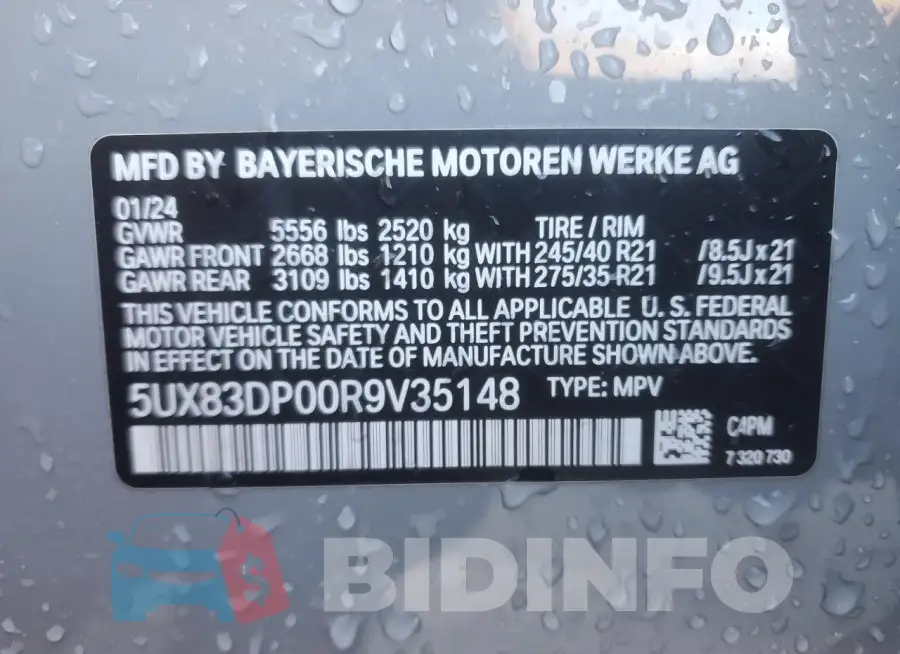 5UX83DP00R9V35148 Photo# 13