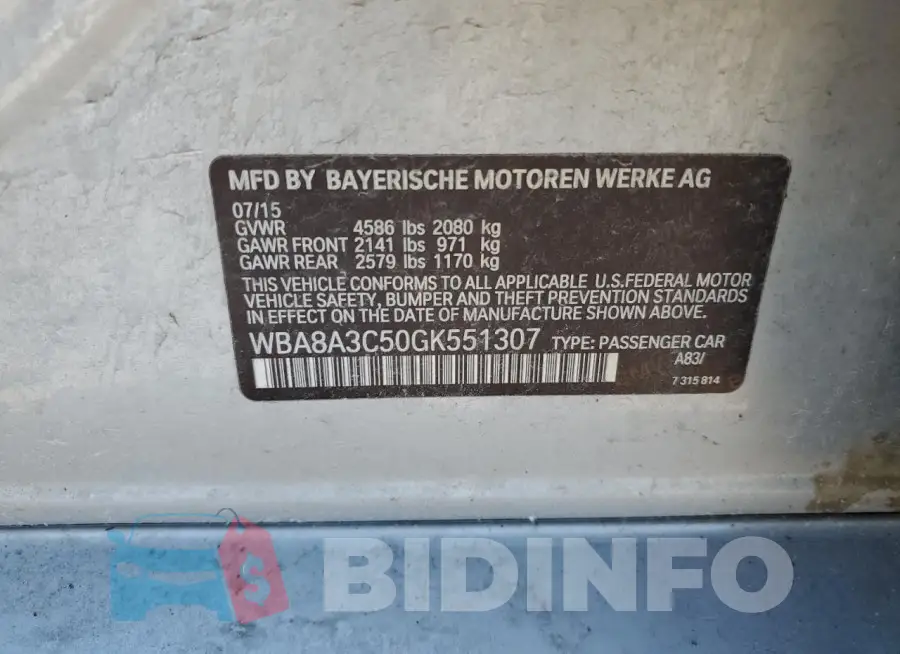 WBA8A3C50GK551307 Photo# 12
