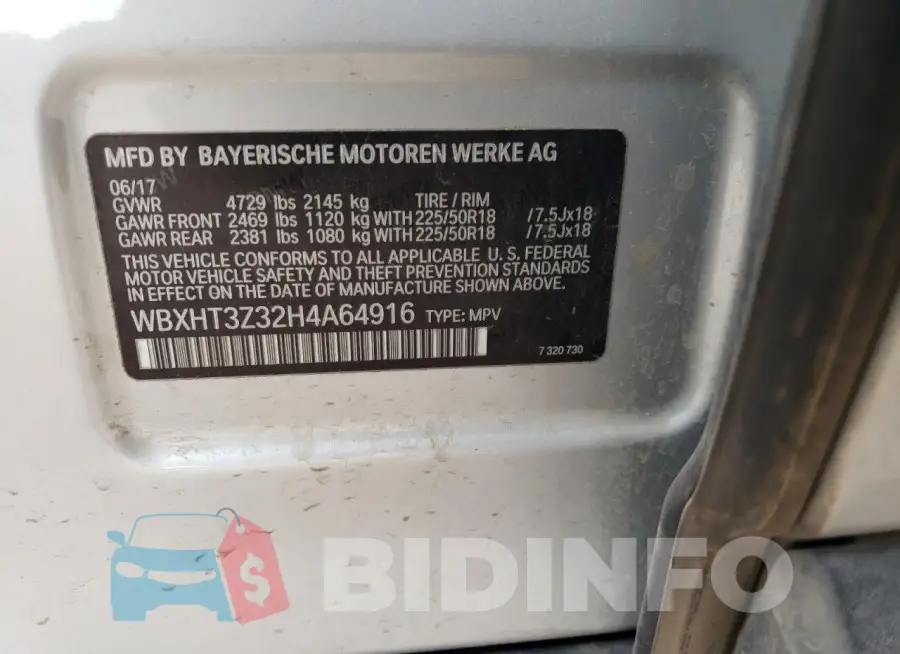 WBXHT3Z32H4A64916 Photo# 14
