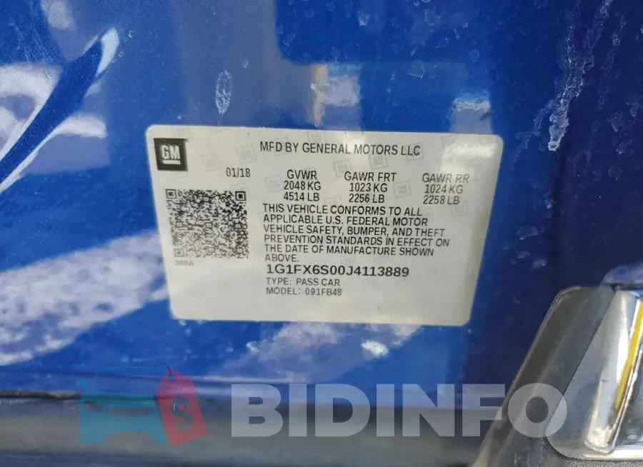 1G1FX6S00J4113889 Photo# 13