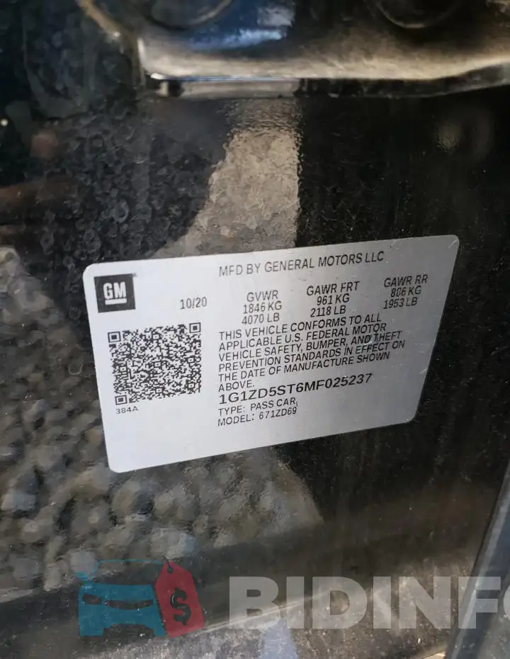 1G1ZD5ST6MF025237 Photo# 12