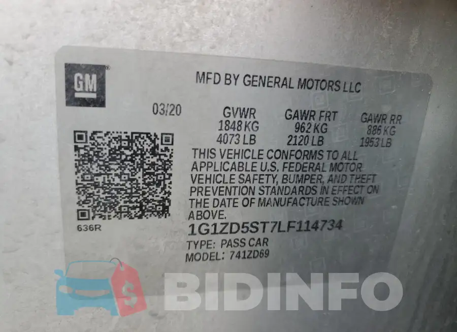 1G1ZD5ST7LF114734 Photo# 12