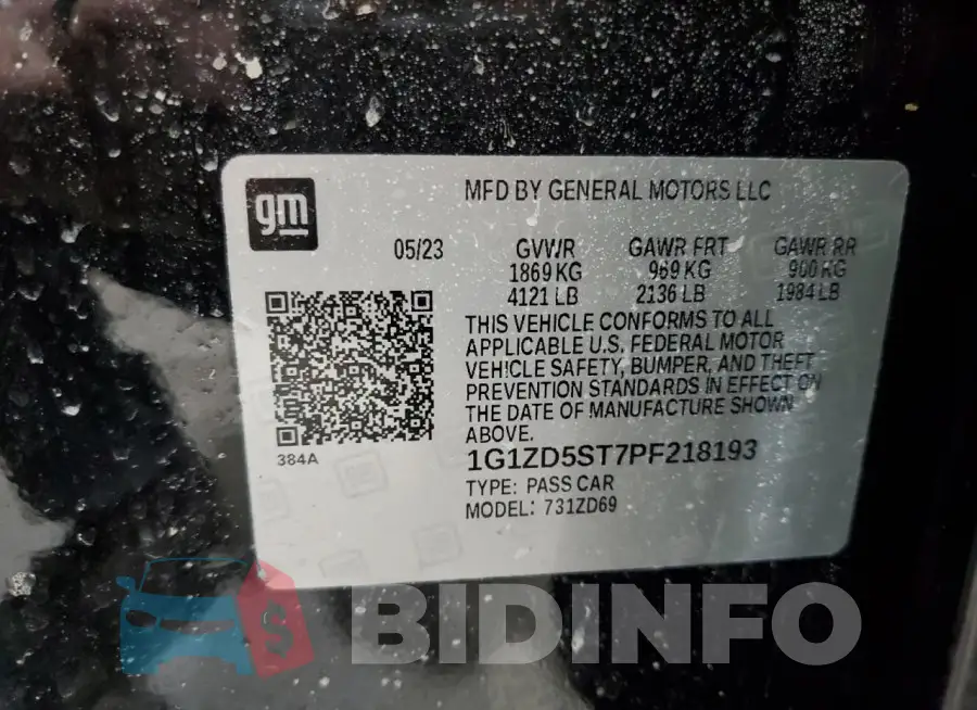 1G1ZD5ST7PF218193 Photo# 12