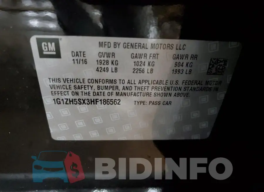 1G1ZH5SX3HF186562 Photo# 12