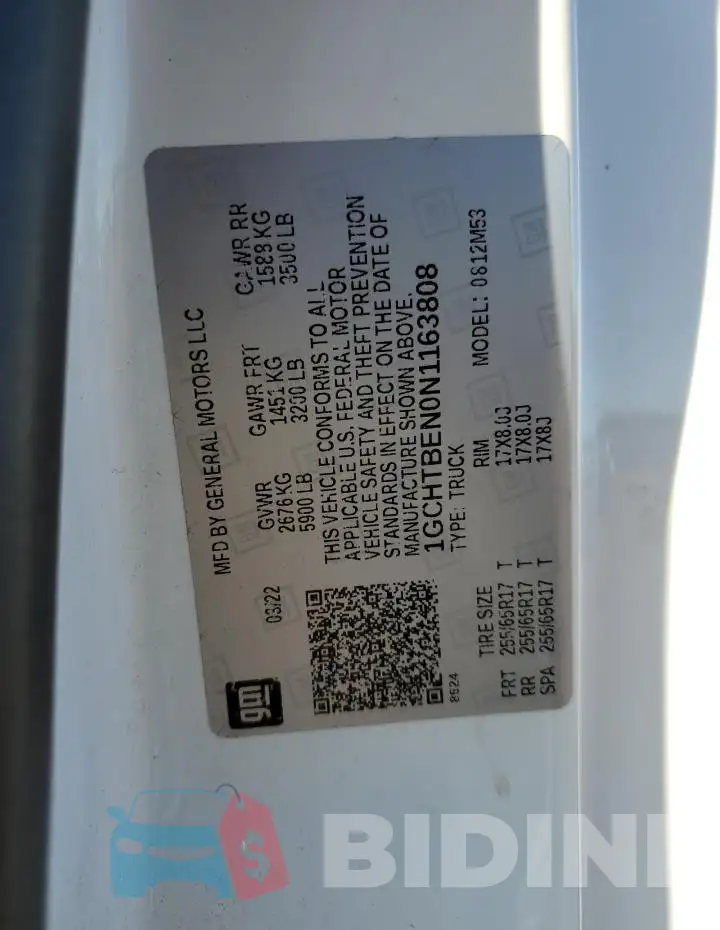 1GCHTBEN0N1163808 Photo# 12