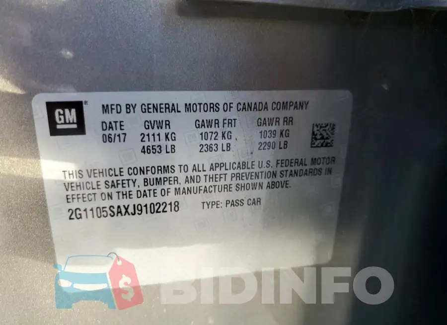 2G1105SAXJ9102218 Photo# 12