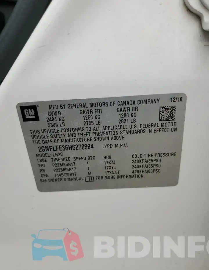 2GNFLFE36H6270884 Photo# 13