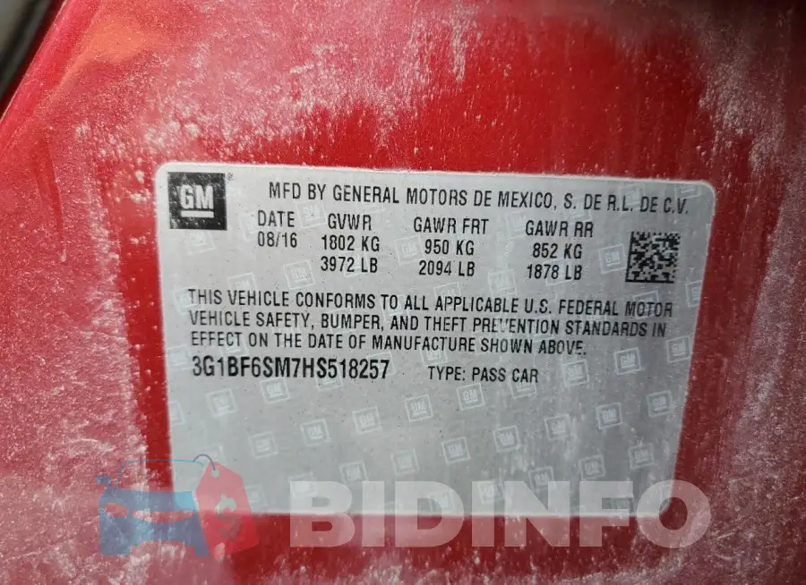 3G1BF6SM7HS518257 Photo# 12