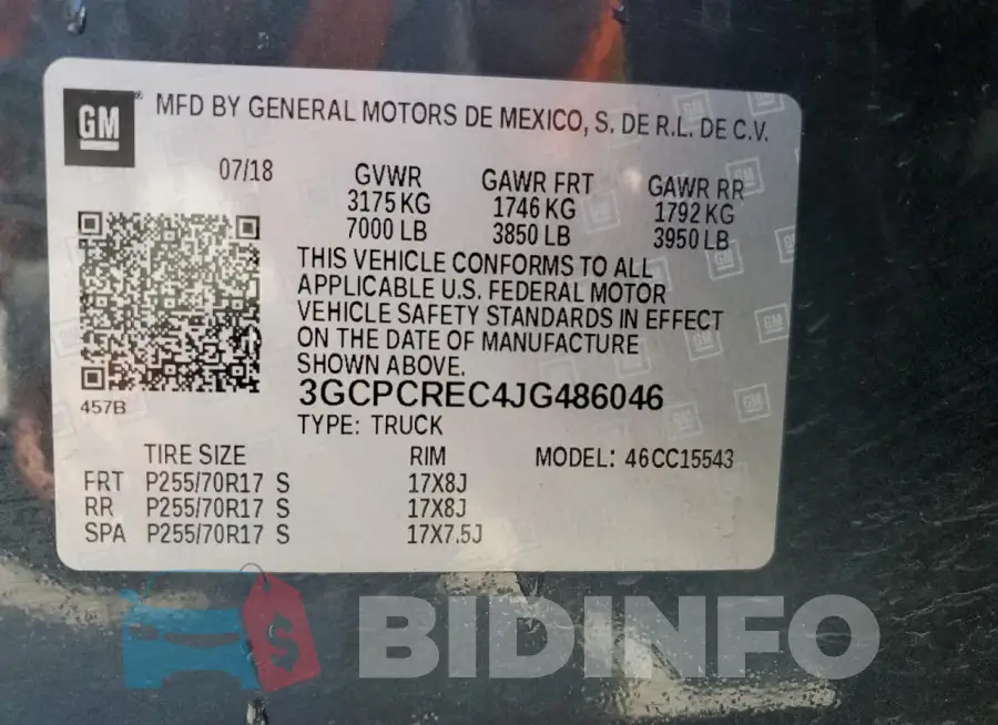 3GCPCREC4JG486046 Photo# 12