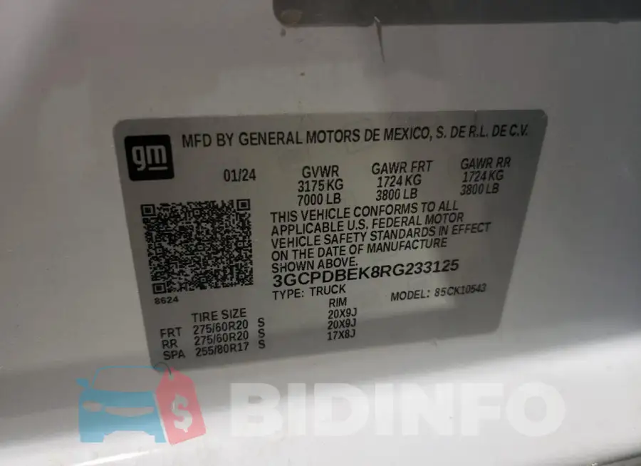 3GCPDBEK8RG233125 Photo# 12