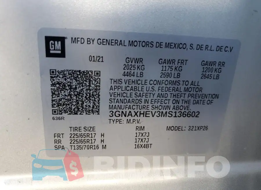 3GNAXHEV3MS136602 Photo# 14