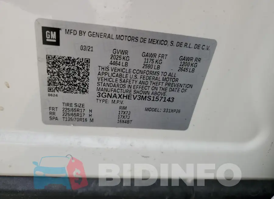 3GNAXHEV3MS157143 Photo# 13
